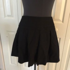 Black wool mini skirt